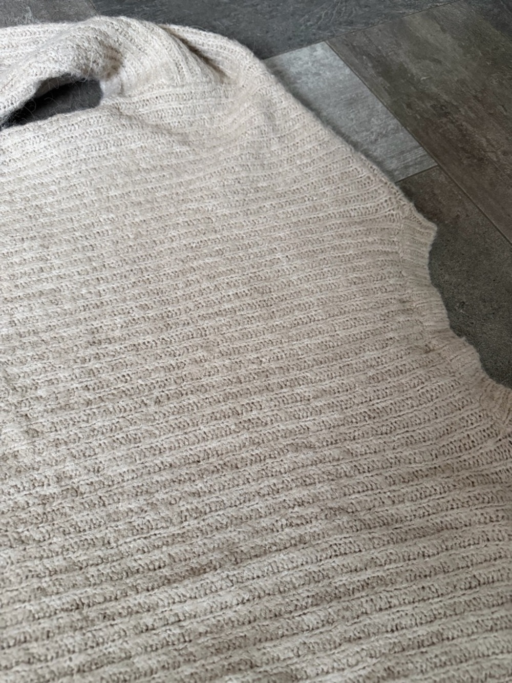 OAK + FORT Ribbed Crewneck Sweater in Beige - Picture 7 of 7